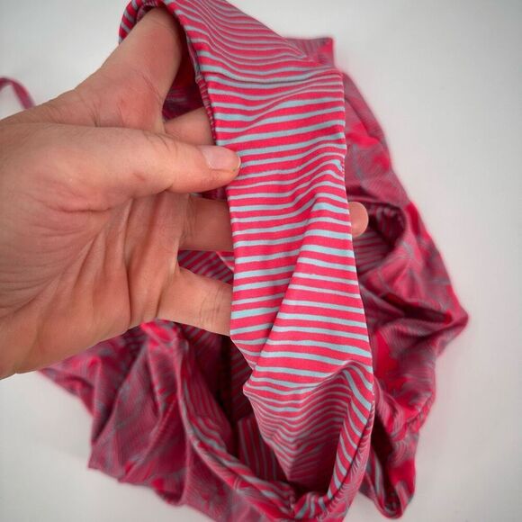 prAna Women’s Jess One-Piece Swimsuit Tropical Pink Teal Strappy stripes medium - Picture 12 of 13